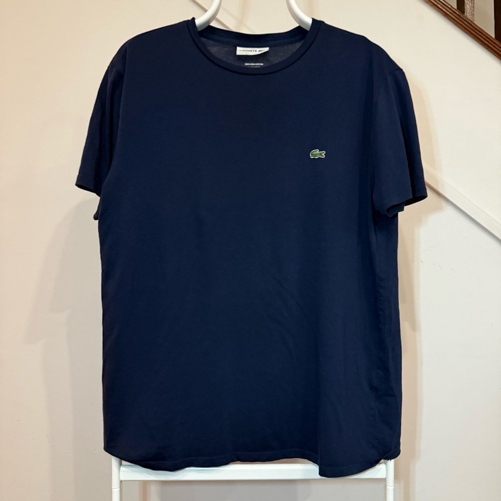 Lacoste Men's logo Navy Short Sleeve Tee Large